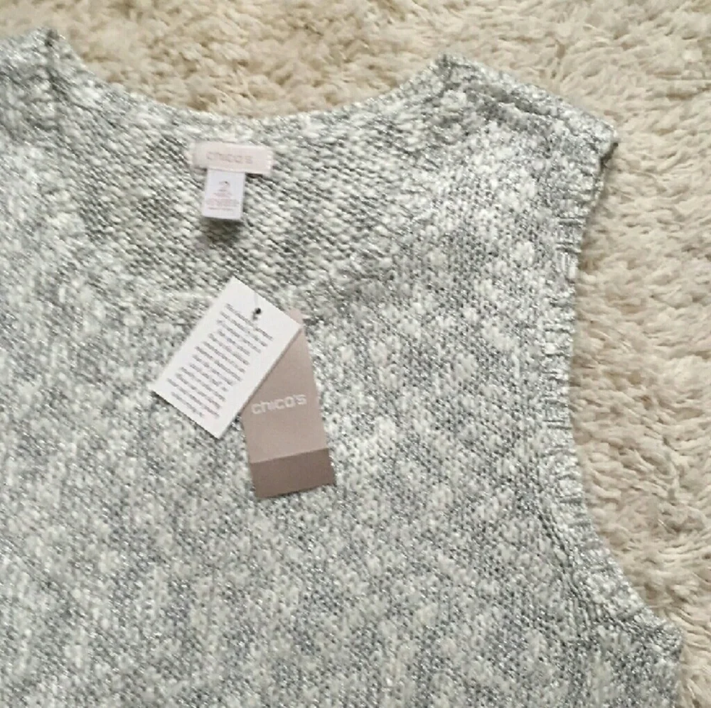 CHICO'S Laurel Lurex Sweater Set Sz 12